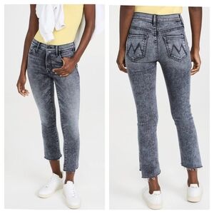 Mother Denim The Insider Crop Step Fray in Train Stops